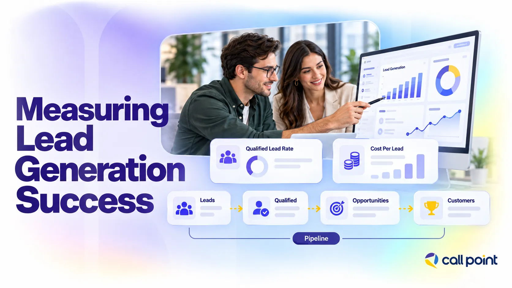 Measuring lead generation success using qualified leads, cost per lead, opportunities and pipeline